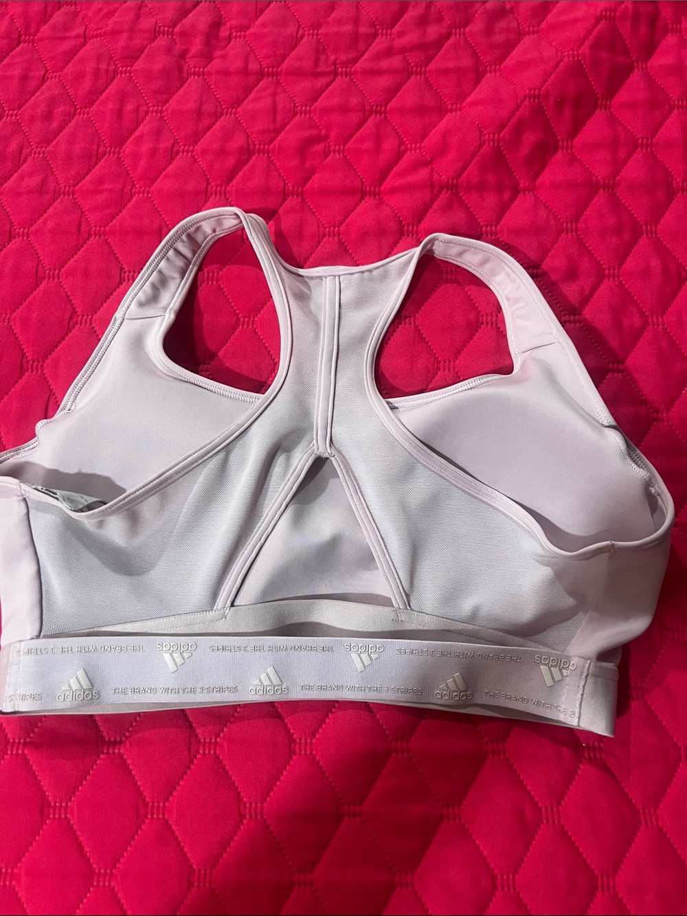adidas Light Mauve Racerback Sports Bra with Wide Underband - Picture 6 of 12